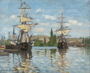 Claude Monet (French, 1840 - 1926 ), Ships Riding on the Seine at Rouen, 1872/1873, oil on canvas, Ailsa Mellon Bruce Collection